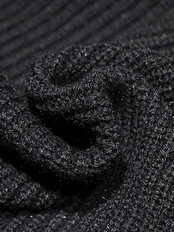 Knitted Black Sweater Dress Outfit Diy O Neck Tassel Mujer Sweater Dress