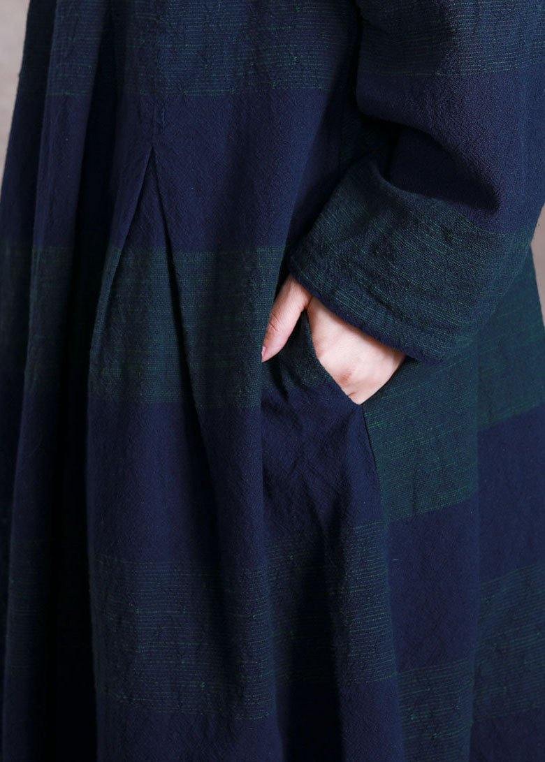 Striped Coats Loose Fitting Coat Fall Outwear Lapel Collar