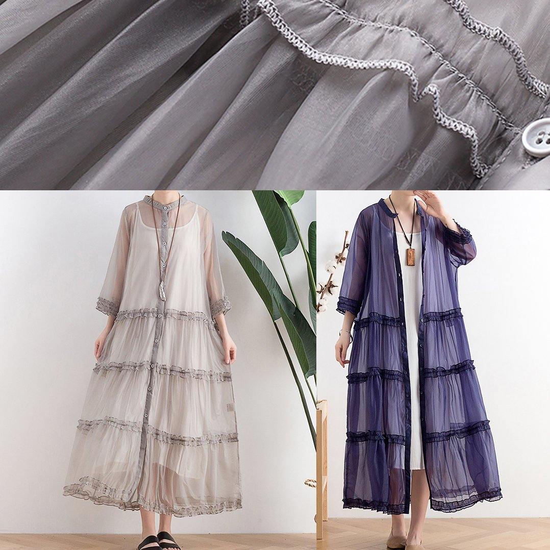 Mid-length Sunscreen New Thin Korean Blue and Purple Fairy Coat