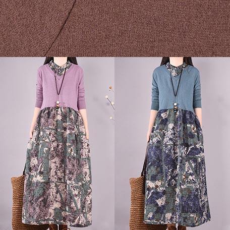 Modern Patchwork Spring Dresses Design Chocolate Print Dresses