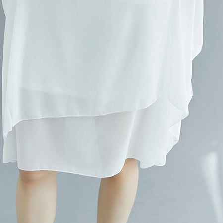 Modern Spaghetti Strap Chiffon Dresses Indian Sewing White Dresses