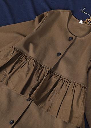 Modern Chocolate Clothes for Tops O Neck Patchwork Spring Outwears