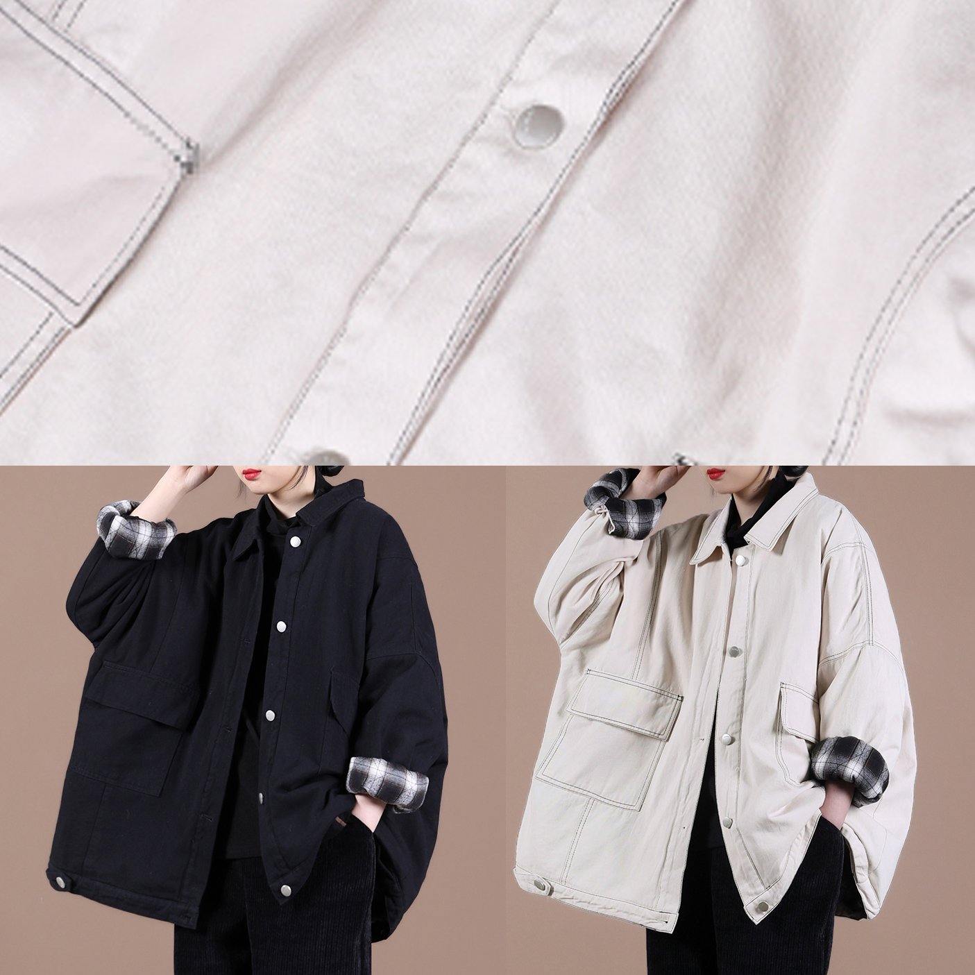 Modern Nude Tunic Coat Photography Lapel Button Down Spring Outwear
