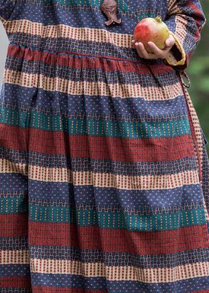 Modern V Neck Tie Waist Linen Cotton Dresses Shirts Multicolor Striped Dress Spring