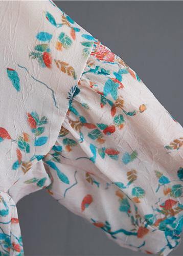 Natural Plant Flowers Prints Cotton Linen Long Shirts Gifts Low High Design Summer Tops