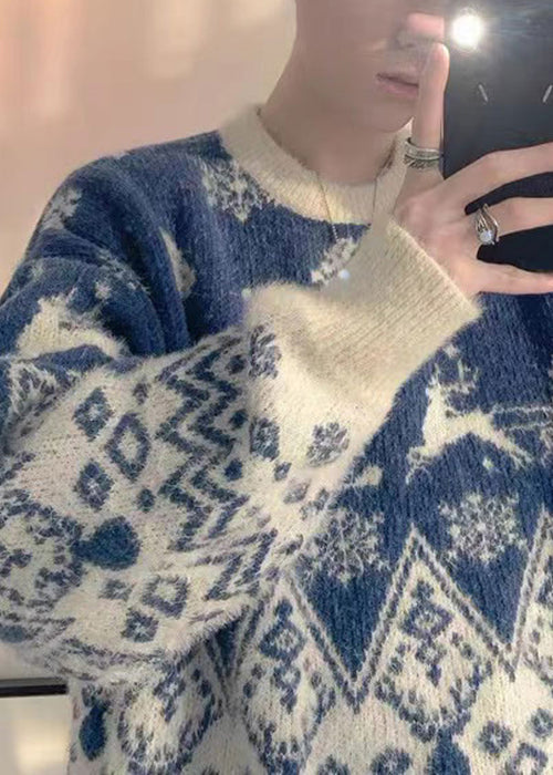 New Red O Neck Cozy Thick Cotton Knit Sweaters Winter