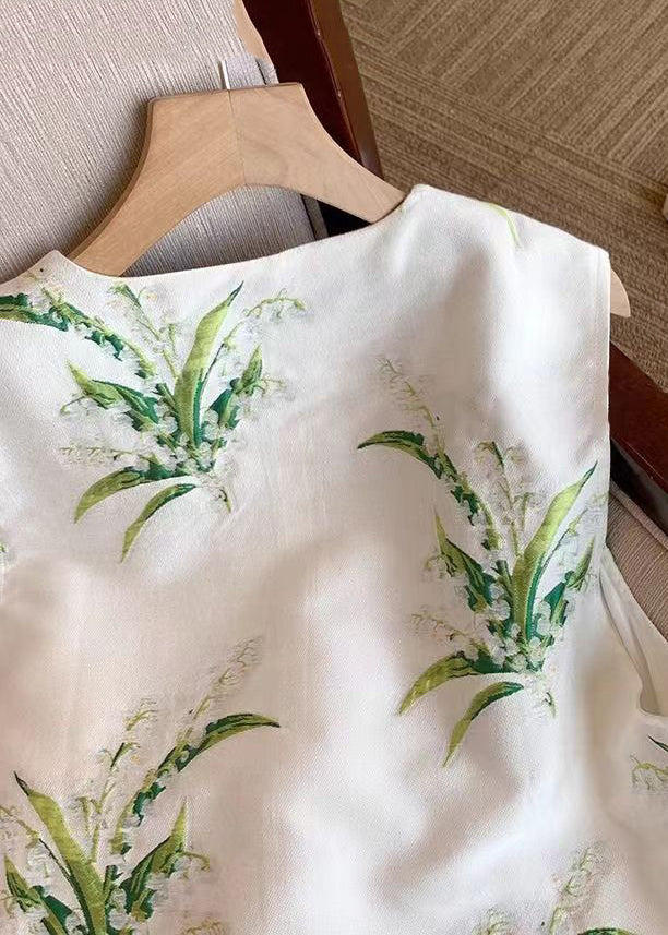 New White Embroidered Chinese Button Silk Waistcoat Sleeveless 1