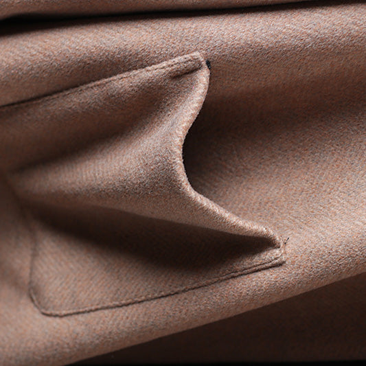New Loose Beige Long Woolen Thick Coat
