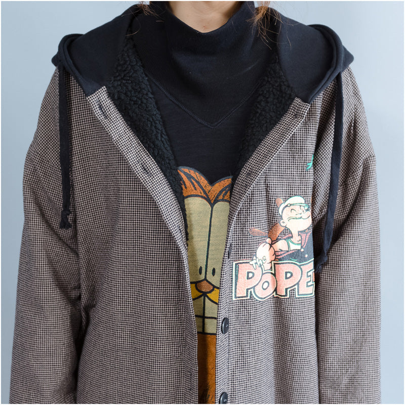 New Khaki Prints Parka Hooded Warm Winter Coat Fine Thick Winter Coats