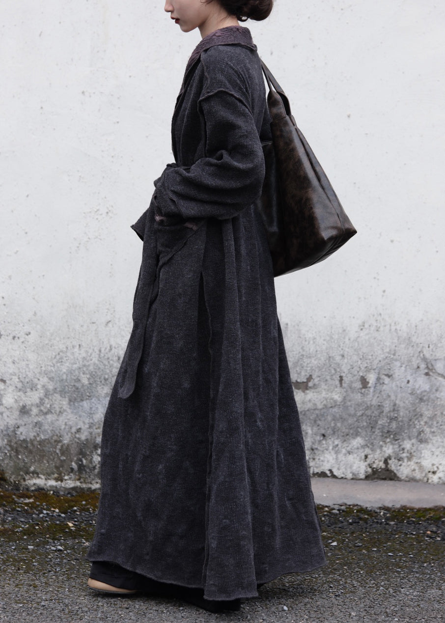 Original Design Ruffled Pockets Patchwork Wear on Both Sides Cotton Trench Spring