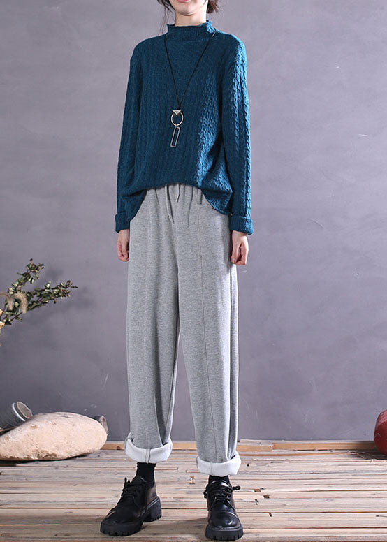 Blue Knit Top Spring