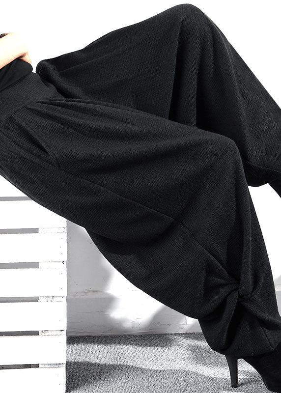 Grey Wrinkled Pockets Regular Lantern Winter Pants