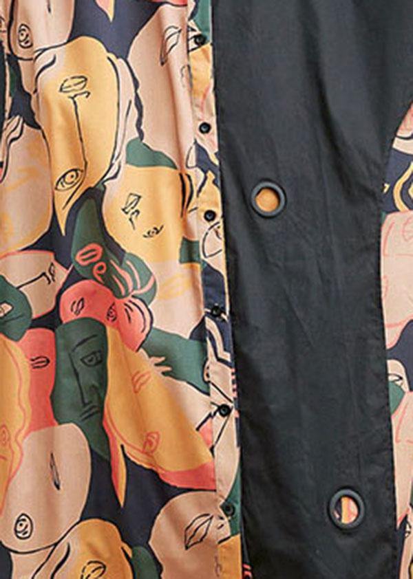 Print Patchwork Cotton Asymmetrical Designside Open Summer Maxi Dress