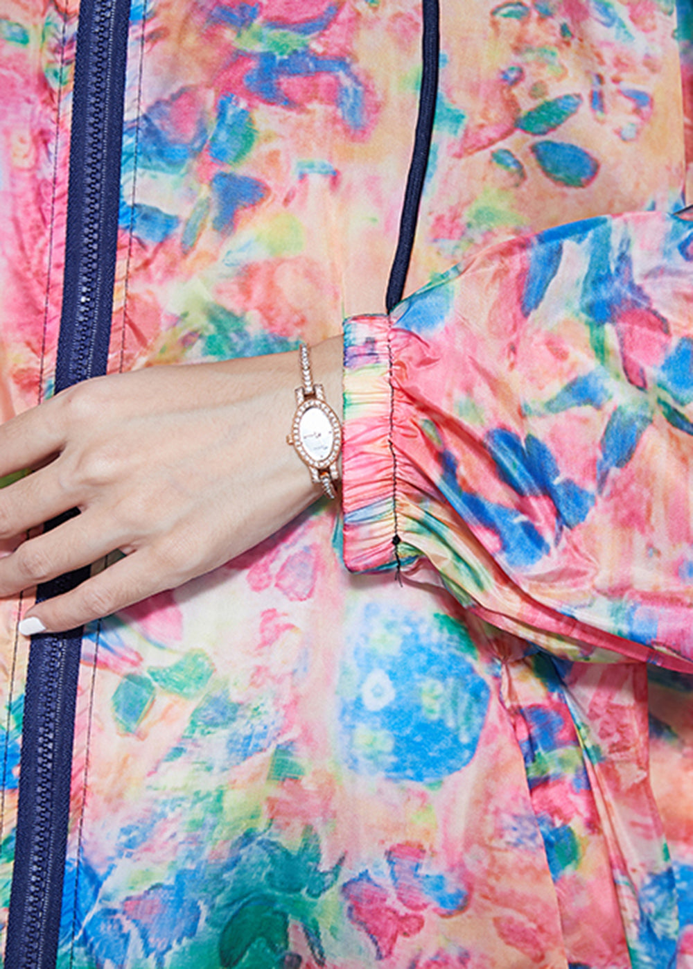 Red Hooded Print Drawstring Upf 50+ Coat Jacket Summer