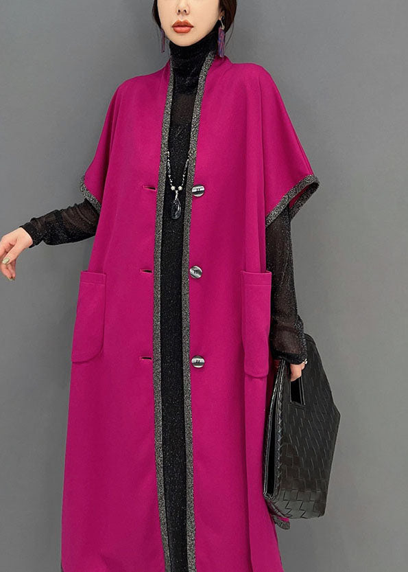 Rose Oversized Side Open Pockets Long Cardigans Spring