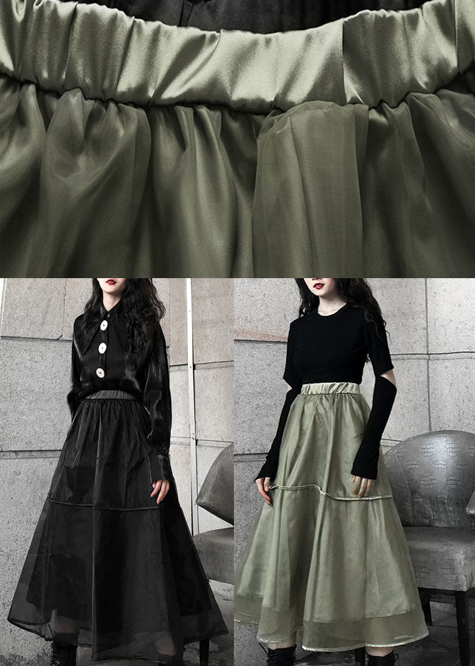 Black Tulle a Line Skirts Spring