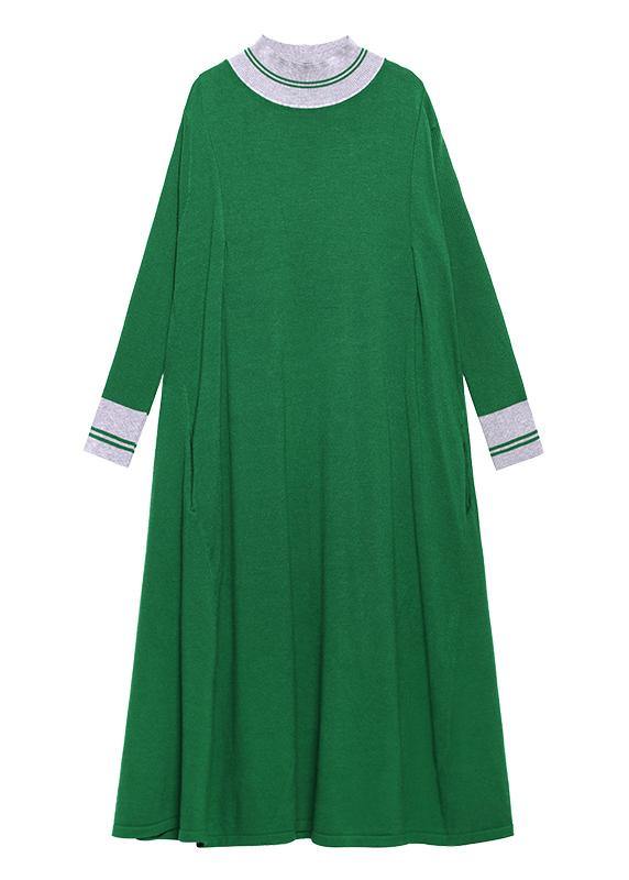 Pullover Green Sweater Dresses O Neck Extra Large Hem Diy Sweater Dresses