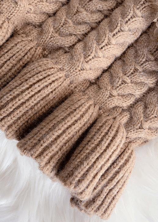 Pullover Khaki Sweater Wardrobes Street Style O Neck Thick Oversize Fall Knitwear