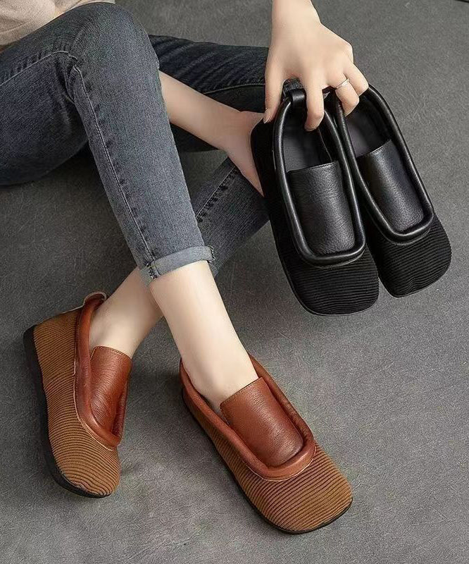 Retro Versatile and Comfortable Cowhide Flat Shoes