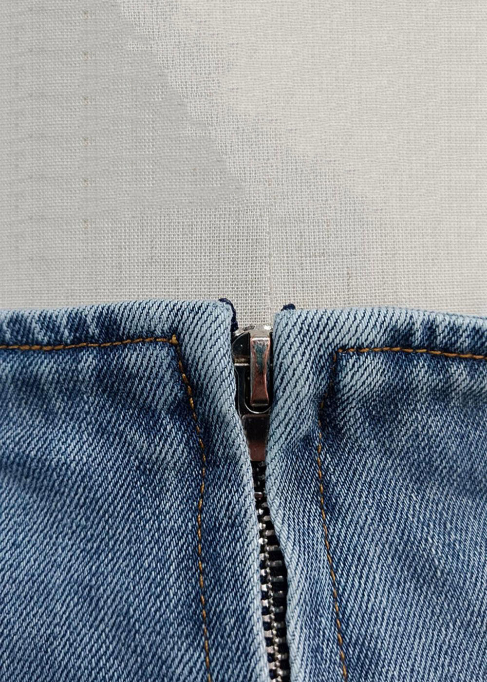 Blue Bow High Waist Denim Skirt Summer