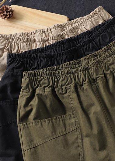 Simple Khaki Trousers Slim Spring Elastic Waist Wardrobes Pant