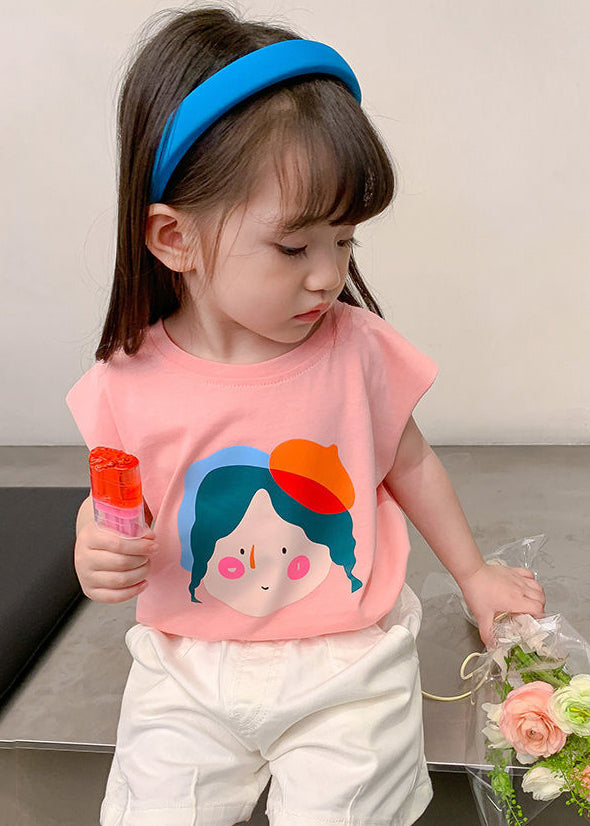Simple White O-neck Print T Shirt Short Sleeve