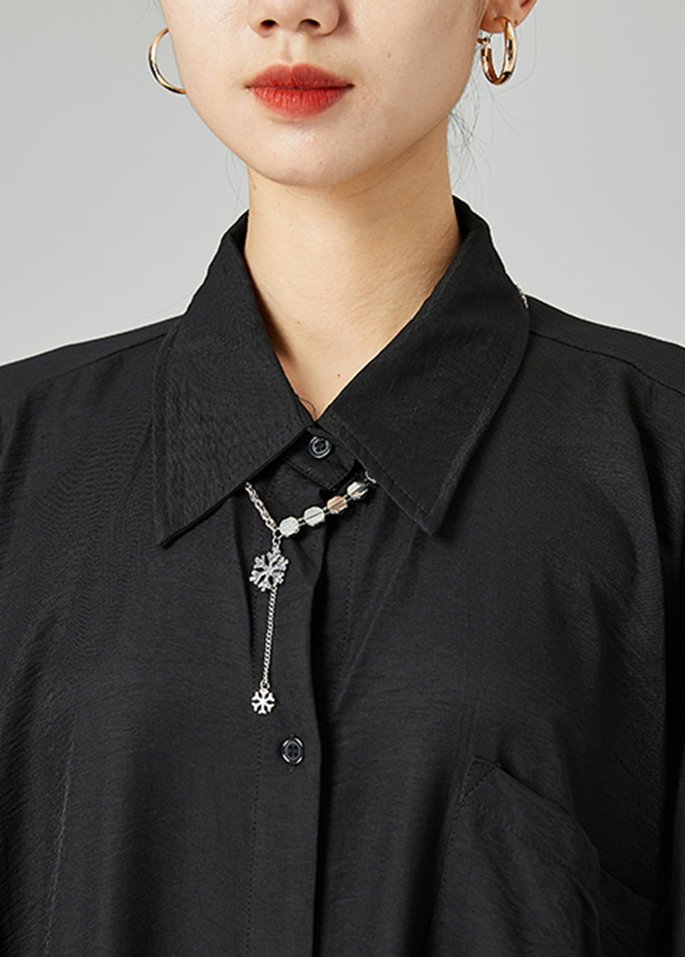 Style Black Asymmetrical Design Oversized Cotton a Line Dresses Summer