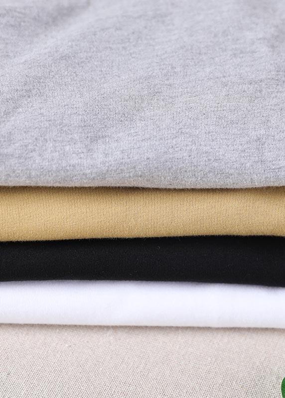 Style Black O-neck Low High Design Cotton Summer Tees