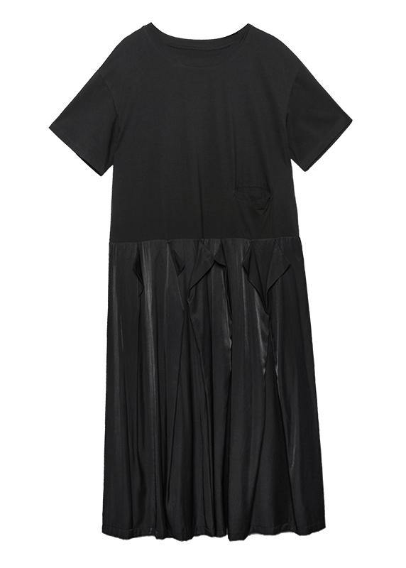 Style Army Green Cotton Clothes O Neck Patchwork Traveling Summer Dresses