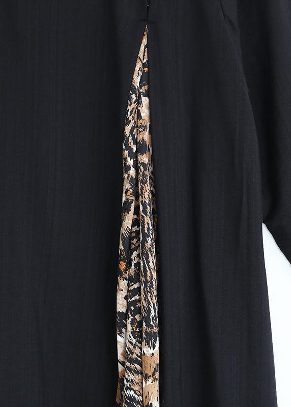 Style O Neck Patchwork Clothes for Shirts Black Traveling Dress