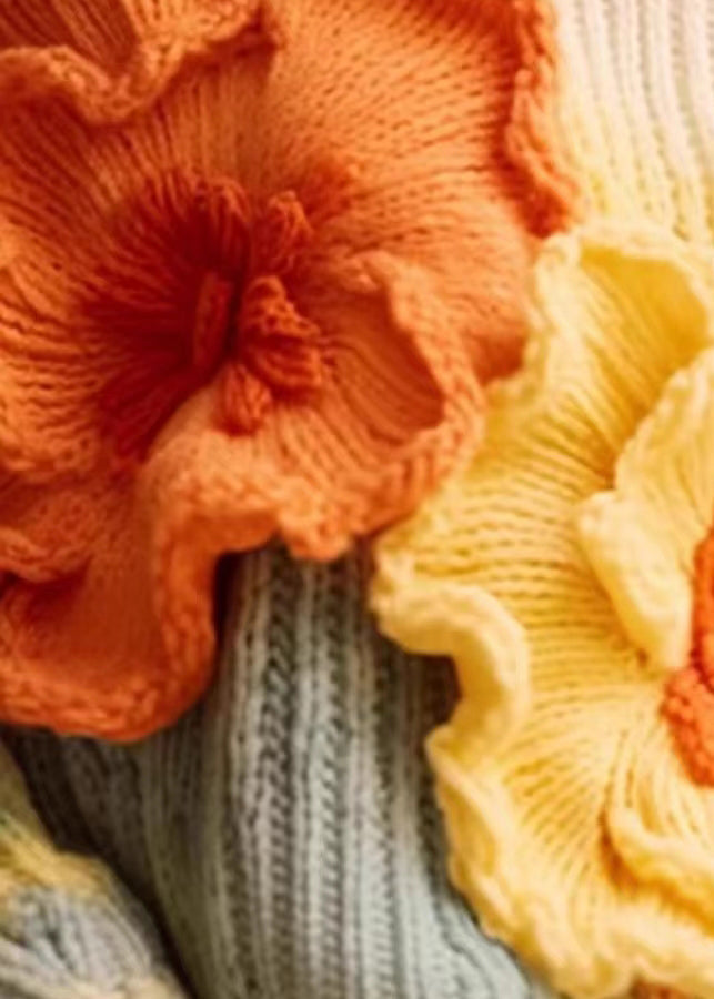 Unique Apricot Cozy Cotton Knit Sweaters Long Sleeve