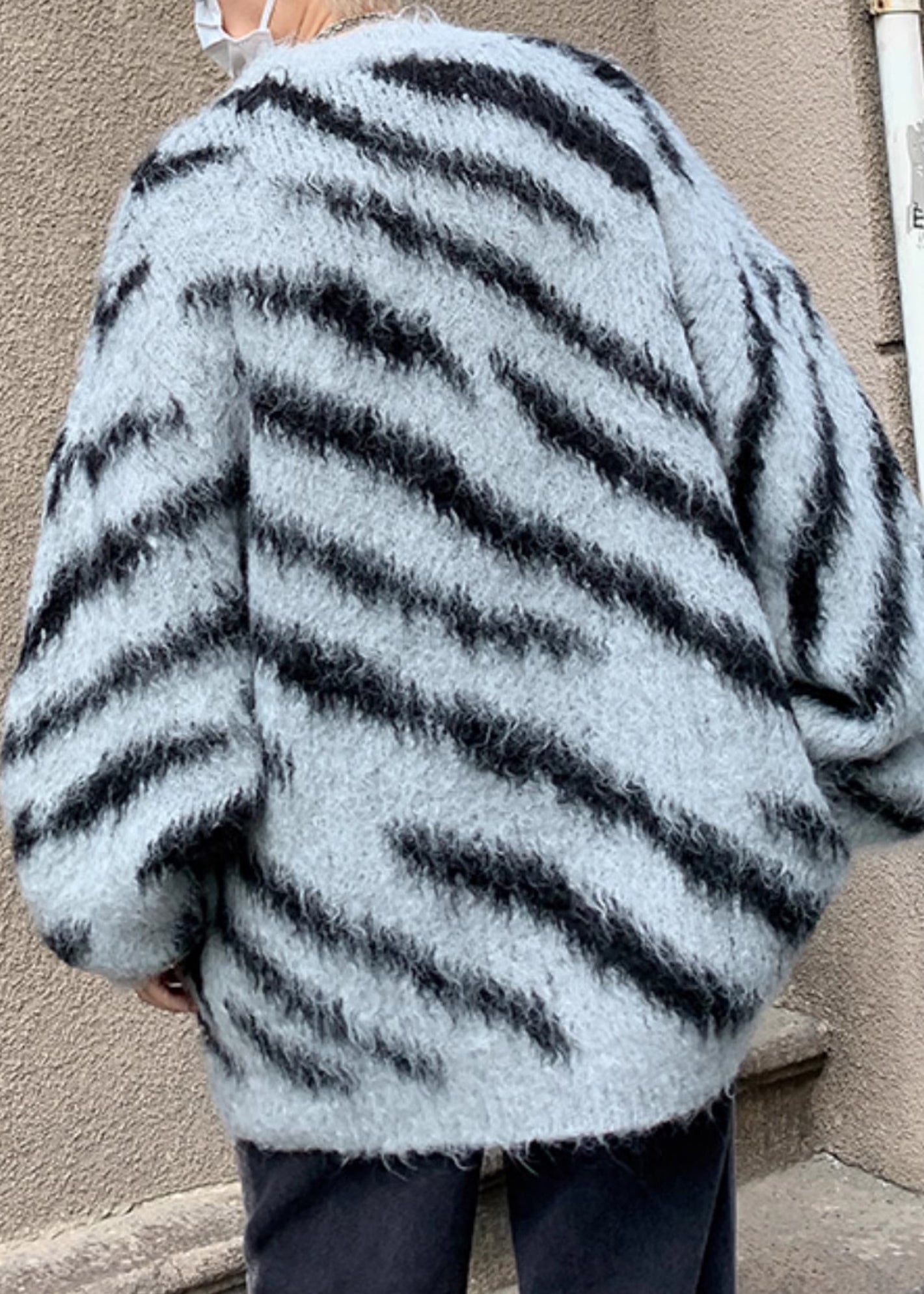 Unique Brown Striped Cozy Knit Sweaters Winter