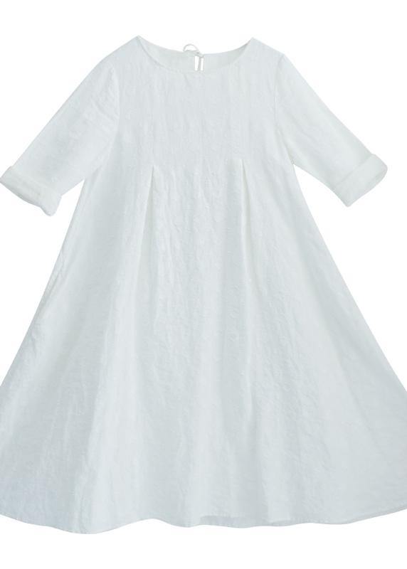 Unique O-neck Summer Wardrobes Inspiration White Dress