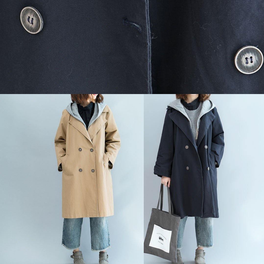 Unique Double Breast Fine Clothes for Navy Oversized Jackets Fall