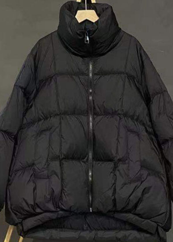 Purple Zip Up Drawstring Duck Down Puffer Jacket Winter