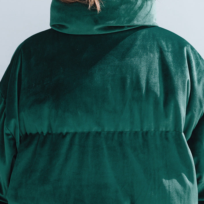 Warm Army Green Parkas Loose Fitting Stand Collar Down Jacket Thick Winter Coats