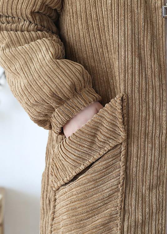 Warm Winter Jacket Hoodedovercoat Khakicorduroy Warm Winter Coat