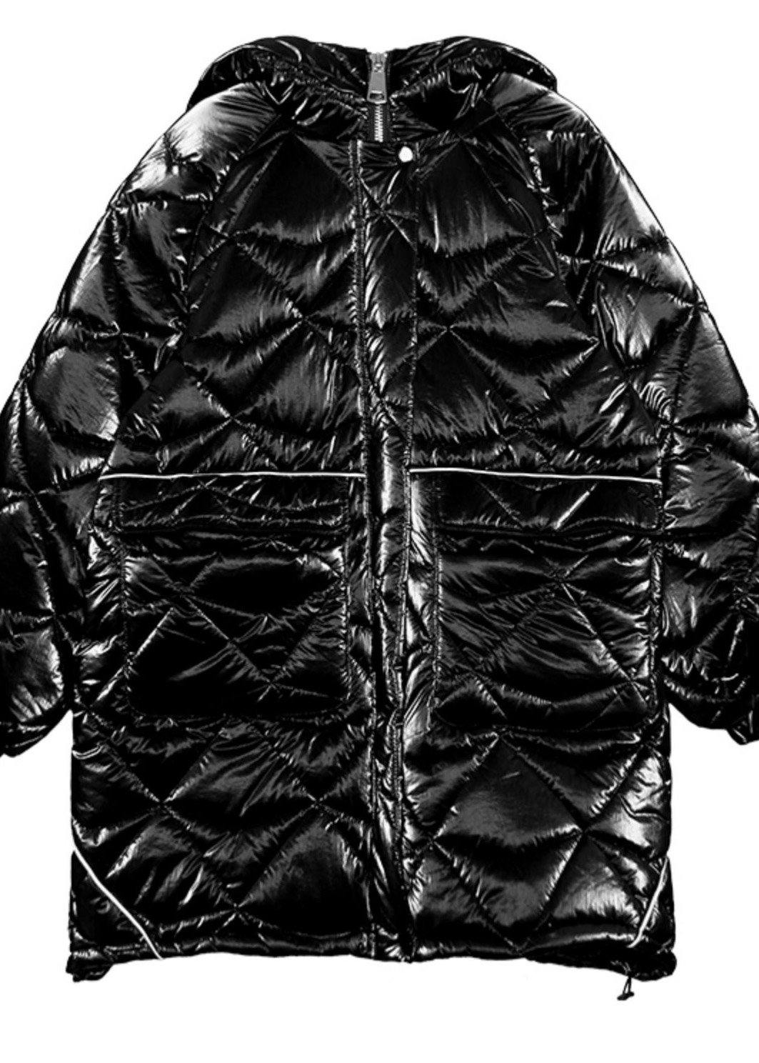 Warm Oversize Jackets & Coats Hooded Coats Green Asymmetric Drawstring Hem Parka