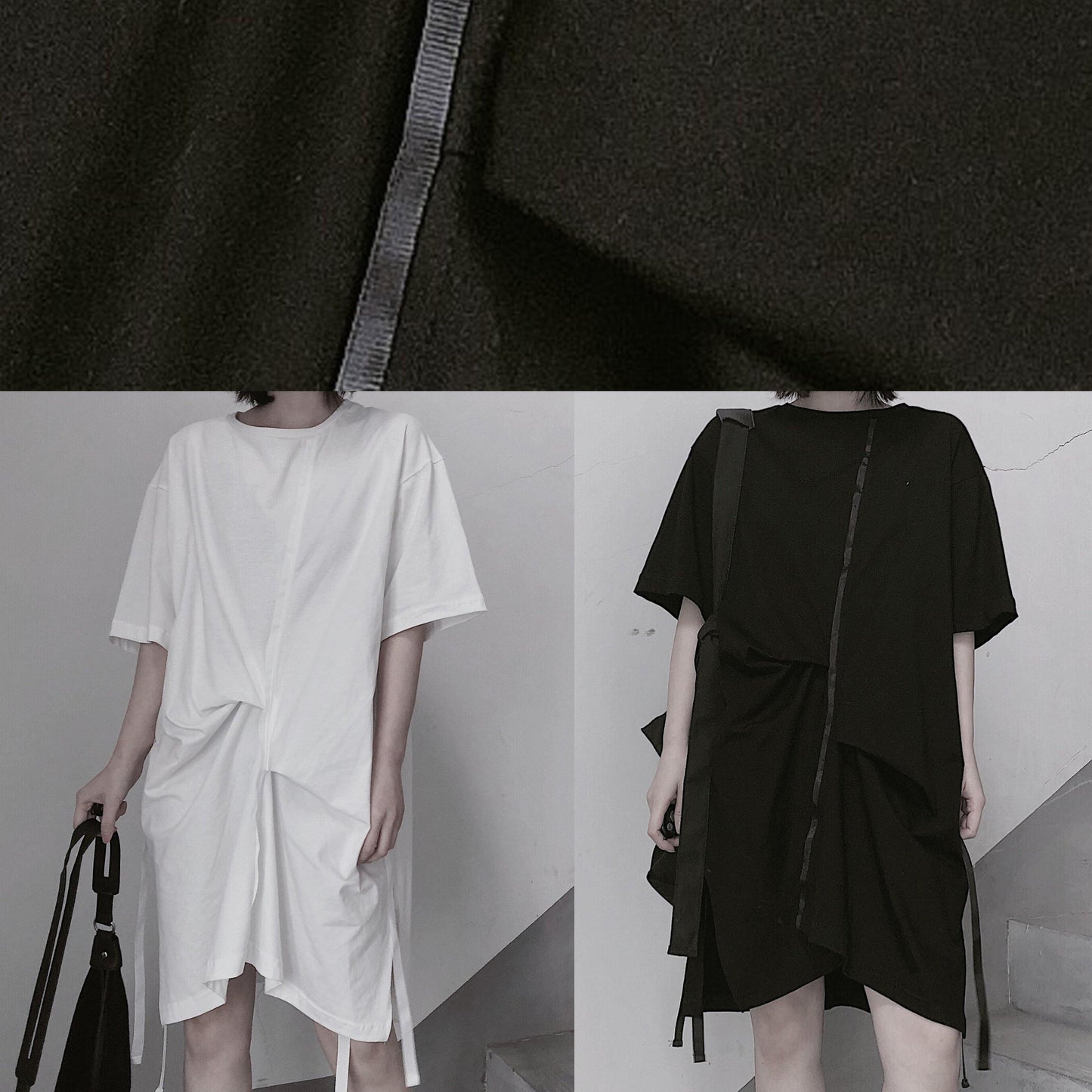 Black Clothes O Neck Half Sleeve Spring Dress