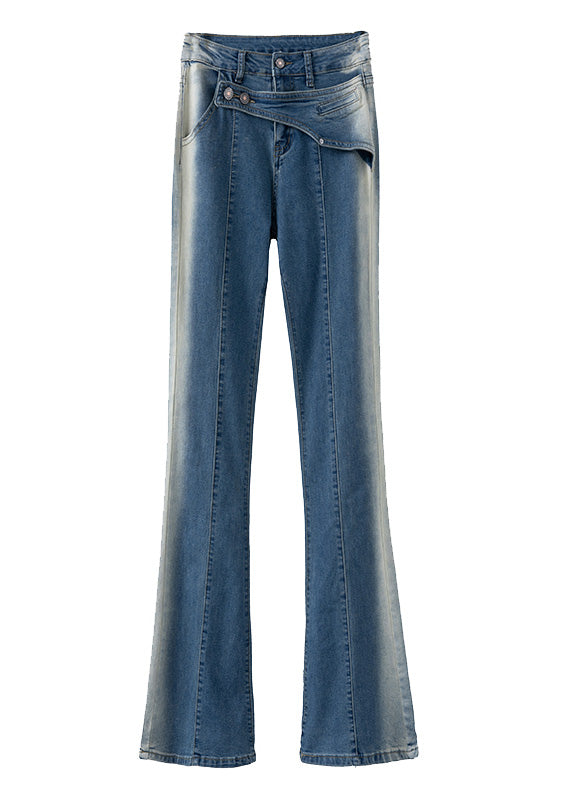 Black Patchwork High Waist Flared Trousers Summer