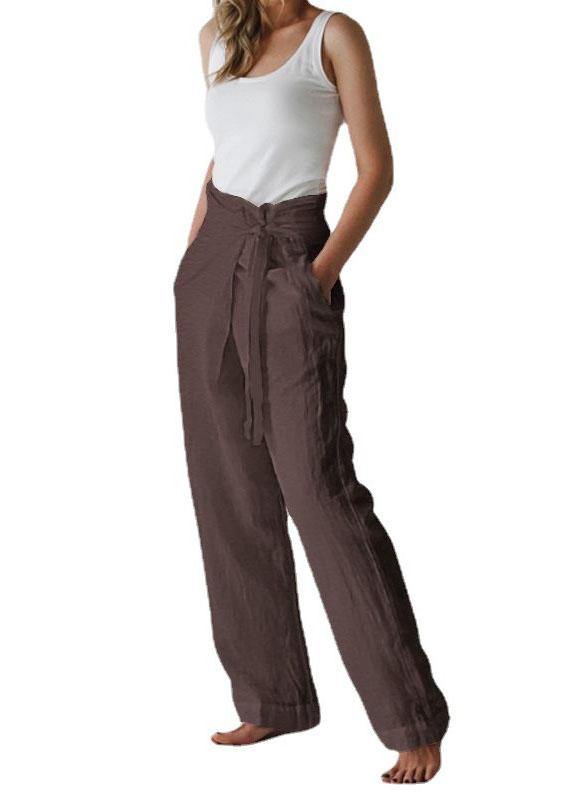 Cotton Belted High Waist Wide Leg Harem Pants
