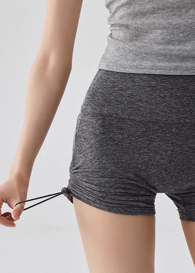 Grey High Waist Workout Gym Shorts Running Shorts Riding Leggings