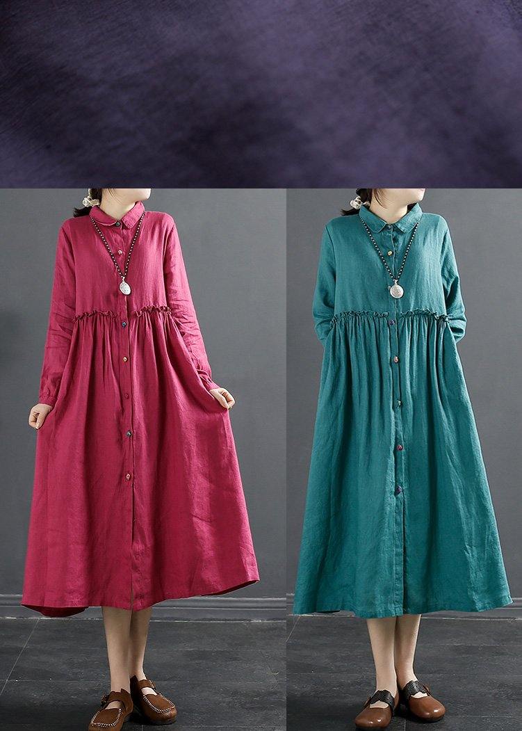Lapel Ruffles Outfit Photography Green Maxi Dress