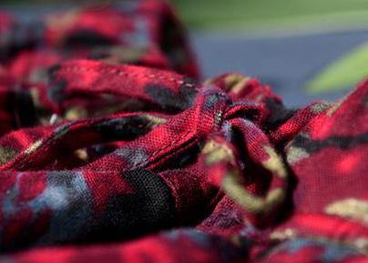 Cotton Blend Red Skirt Maxi Length