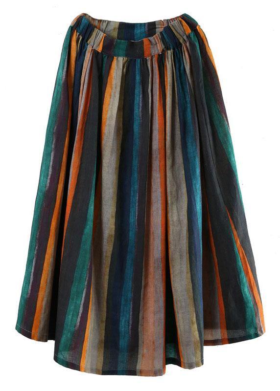 Striped a Line Gray Crane Skirts Linen