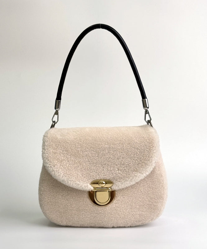 Stylish Pink Versatile Woolen Shoulder Bag