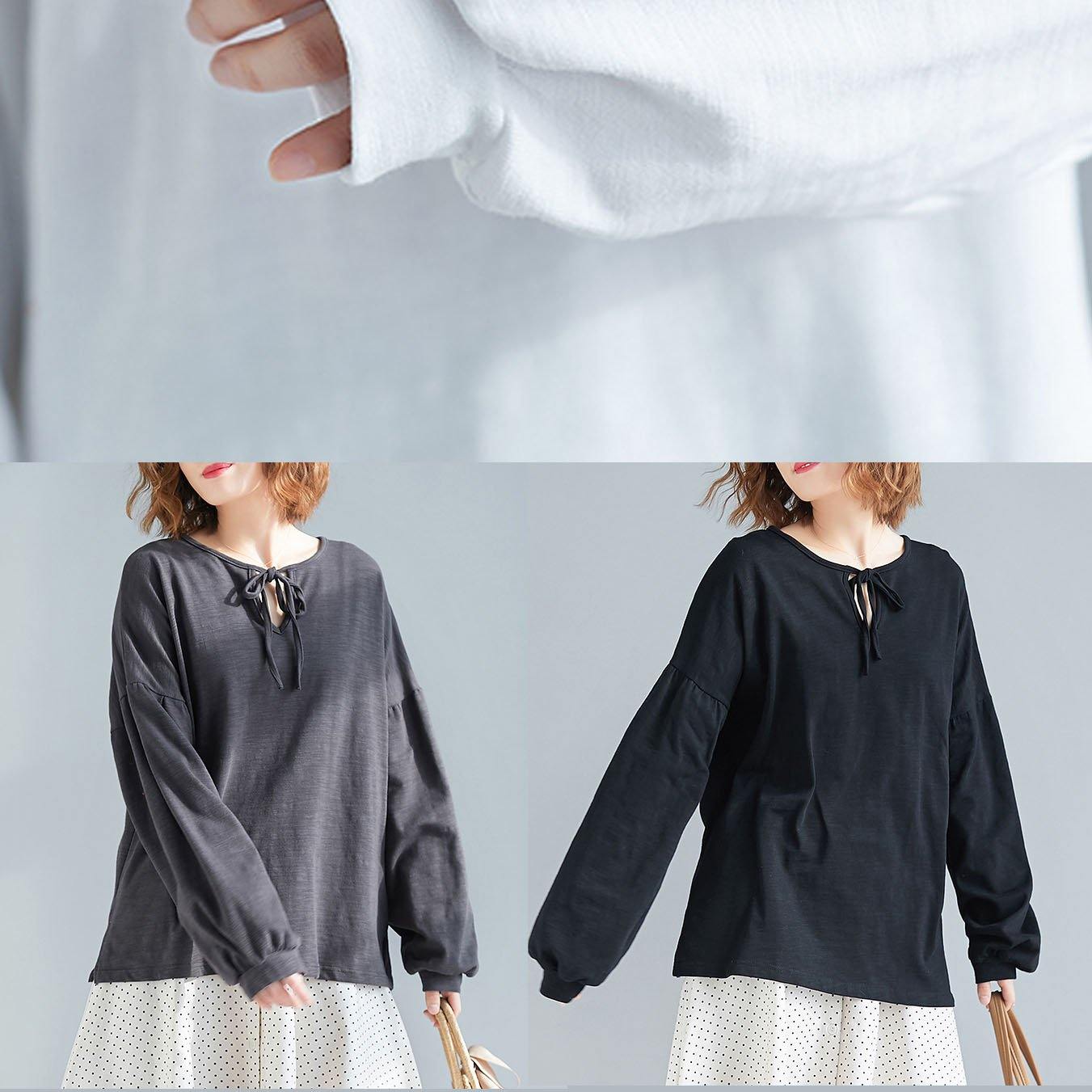 Women long sleeve cotton Tunic Outfits white tops
