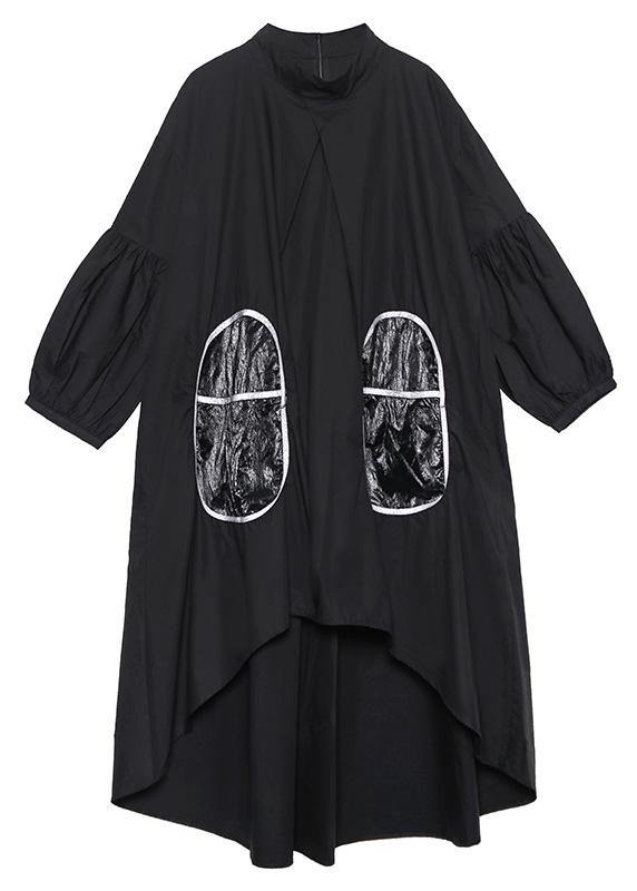 Low High Design Cotton Spring Tunic Runway Black a Line Dresses