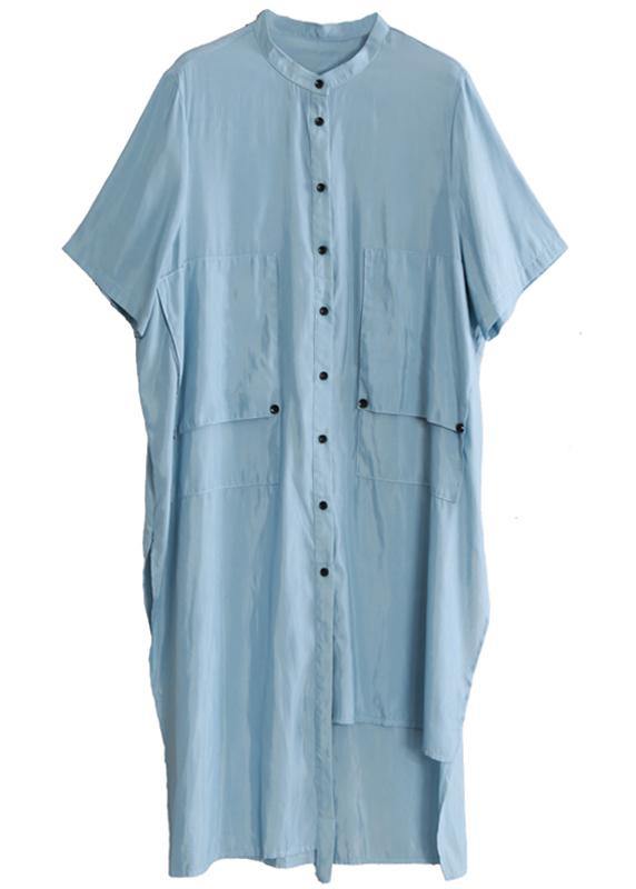 Personality Suit Blue Irregular Long Shirt White Wide Leg Pants