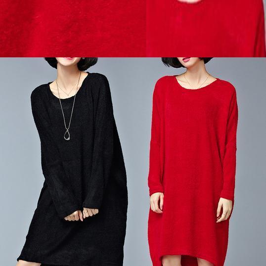 Autumn Black Sweater Dresses Oversize Long Sleeve Knit Maternity Dress